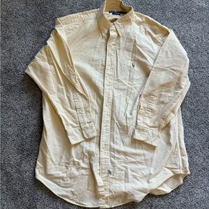 Ralph Lauren Men's Yellow & White Stripped Button Down Shirt